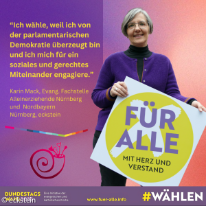 Die Fachstelle Alleinerziehend in Nordbayern ruft zur Bundestagswahl auf