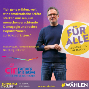 Die Christliche Initiative Romero ruft auf zur Bundestagswahl